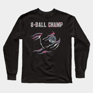 8-Ball Champion Billiards Snooker Player Long Sleeve T-Shirt